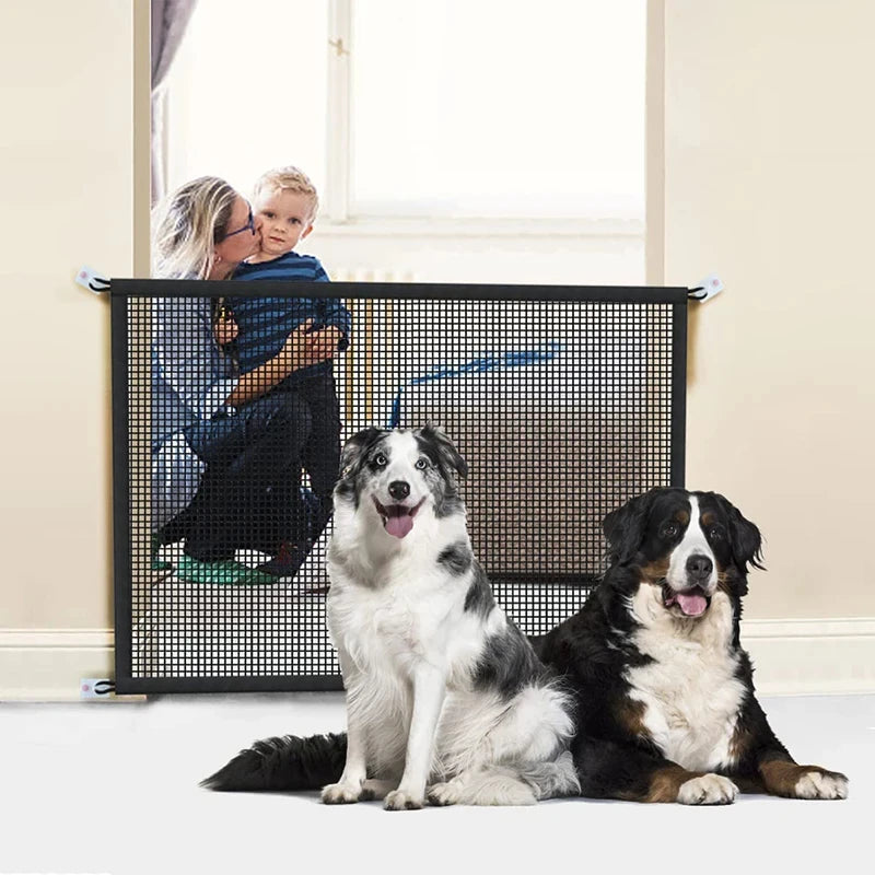 Pet Safety Barrier Mesh Fence with 4x Self-Adhesive Hooks