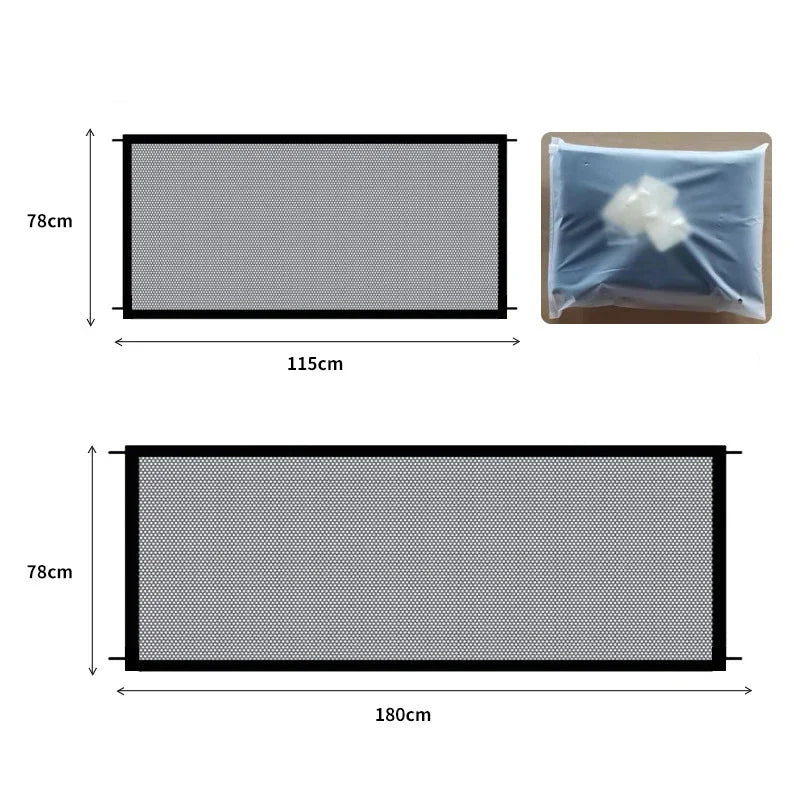 Pet Safety Barrier Mesh Fence with 4x Self-Adhesive Hooks
