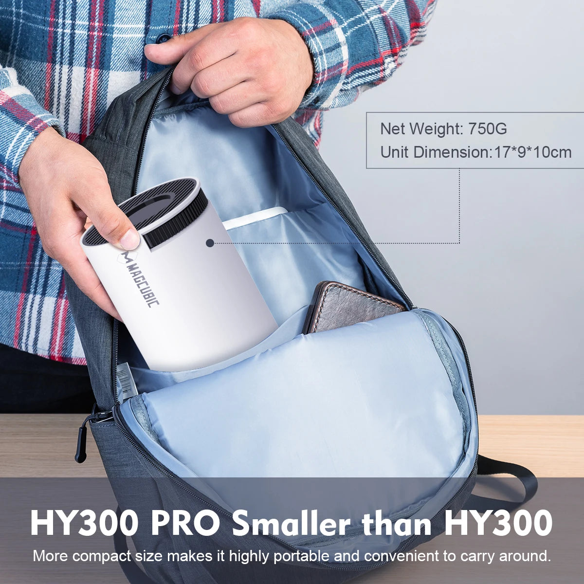 Projector 1280/720P HY300Pro Dual Wifi 260ANSI 180°Flexible